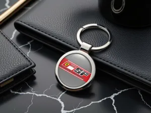 Ferrari Photo Key Chain Picture Domed Alloy Metal